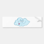 Happy Cloud Mascot Cartoon Character Bumper Sticker