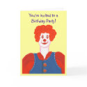 Happy Clown Birthday Party Invitations Cards