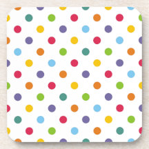 Happy colorful polka dots drink coasters