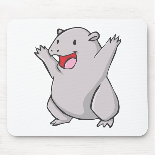 Happy Common Wombat Cartoon Mousepad | Zazzle