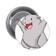 Happy Common Wombat Cartoon Pins