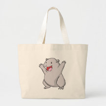 Happy Common Wombat Cartoon Tote Bags
