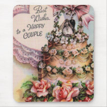 Happy Couple Wedding Cake Mouse Pad