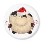 Happy Cow Christmas Magnet