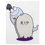 happy cute ghost and tombstone for halloween full color flyer