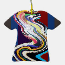 Happy Dance - Stained Glass Waves Christmas Ornaments