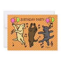Happy Dancing Labrador Trio Cartoon