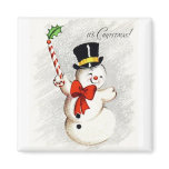 Happy Dancing Snowman Vintage Magnet