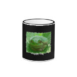 Happy Day - green frog on leaf Mug