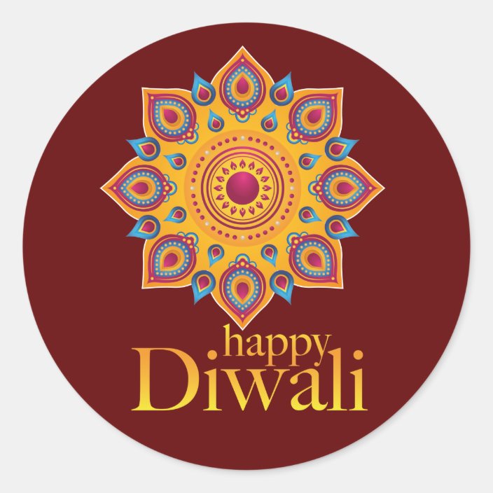 Happy Diwali Festival Of Light Classic Round Sticker Zazzle Co Uk