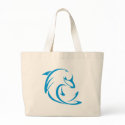 Happy Dolphin in Swing Drawing Style bags