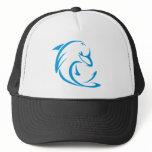 Happy Dolphin in Swing Drawing Style hats