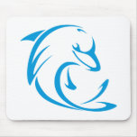 Happy Dolphin in Swing Drawing Style mousepads