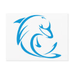 Happy Dolphin in Swing Drawing Style postcards