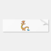 Happy Dragon Cartoon Bumper Stickers