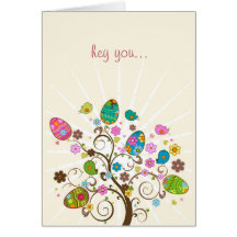 Happy Easter Abstract Easter Tree Cards