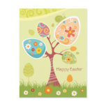 Happy Easter - Abstract Tree postcards