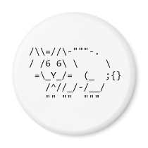 Happy Easter ASCII Bunny Art Refrigerator Magnets