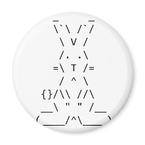 Happy Easter ASCII Bunny Art Refrigerator Magnet