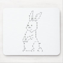Happy Easter ASCII Bunny Art Mousepad