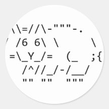 Happy Easter ASCII Bunny Art Round Sticker