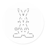 Happy Easter ASCII Bunny Art stickers