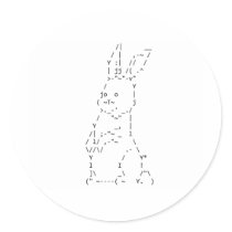 Happy Easter ASCII Bunny Art Stickers