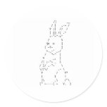 Happy Easter ASCII Bunny Art stickers