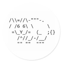 Happy Easter ASCII Bunny Art Sticker