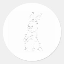 Happy Easter ASCII Bunny Art Stickers