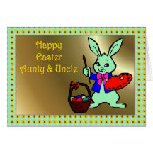 HAPPY EASTER AUNTY & UNCLE BUNNY RABBI CARDS