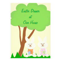 Happy Easter Bunnies Dinner Invite