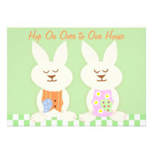 Happy Easter Bunnies Luncheon Invitation