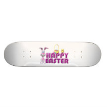 Happy Easter Bunny & Chick Skateboard Deck