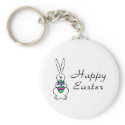 Happy Easter Bunny Egg keychains