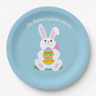 Happy Easter Bunny ~ Personalized 9 Inch Paper Plate