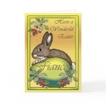Happy Easter bunny with egg, for Fiance cards