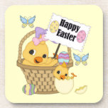 Happy Easter Chick cork coasters