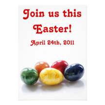 Happy Easter Decorated Eggs Party Invitations