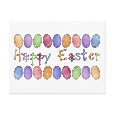 Happy Easter - Easter Egg Border Tees and Gifts Post Card by naturetees