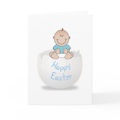 Happy Easter Egg Baby Boy Greeting Card by JuJuGarden