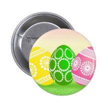Happy Easter Eggs Pinback Buttons