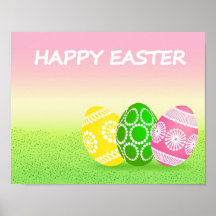 Happy Easter Eggs Poster