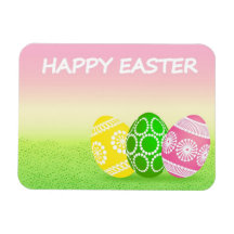 Happy Easter Eggs Rectangular Magnets