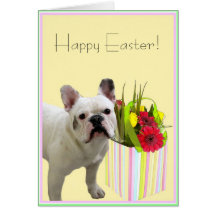 Happy Easter French Bulldog greeting card