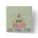 Happy Easter Funny Bunny Button