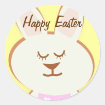 Happy Easter Girl Bunny Stickers