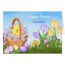 Happy Easter Grandson Greeting Card