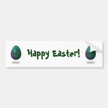 Happy Easter! - Green Egg Bumper Sticker
