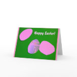 Happy Easter Green Pink Eggs Fun TEMPLATE Greeting Card